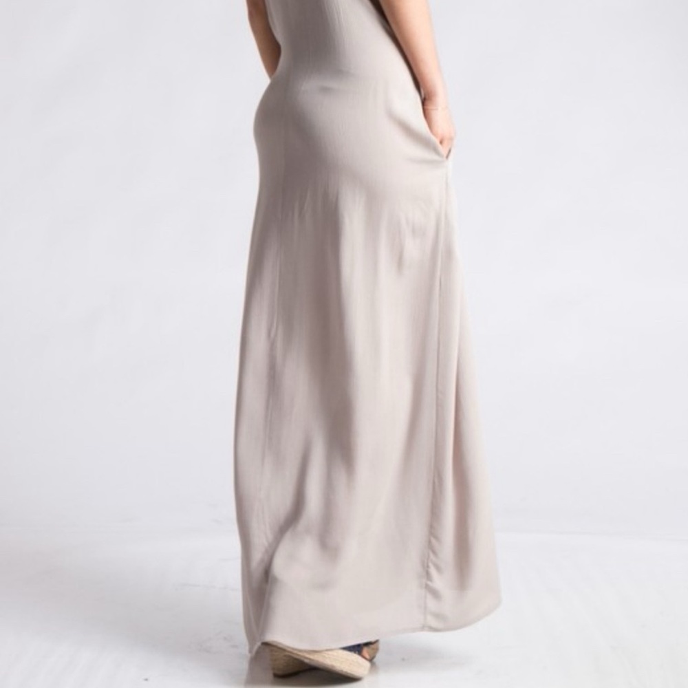 Elegant Cream Maxi Skirt